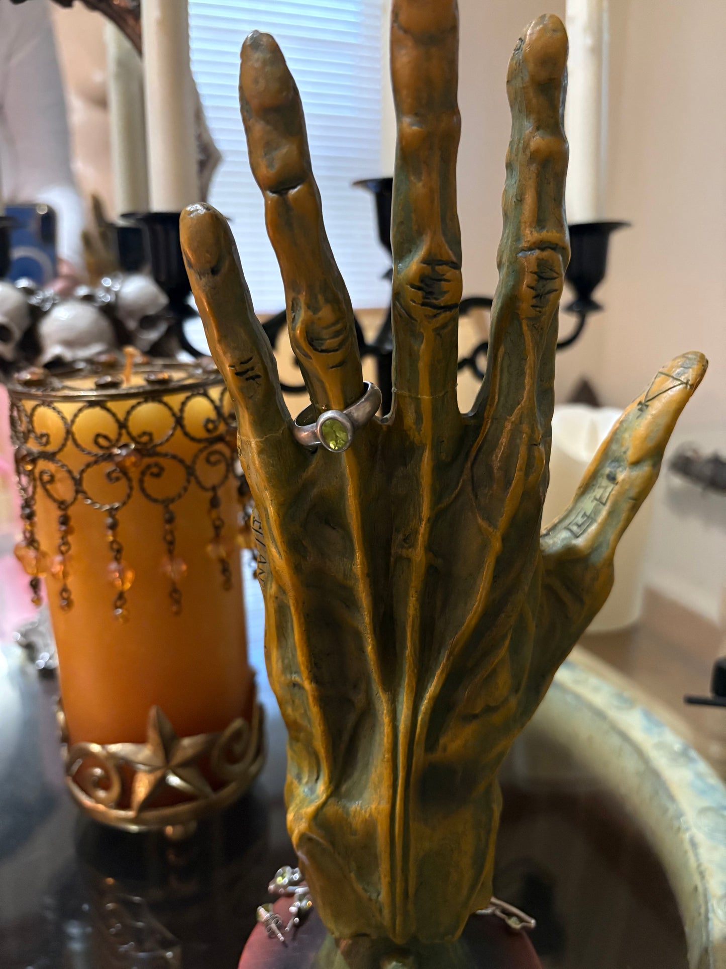 Coven Spell Cast Vintage 925 Sterling Silver Magickal Peridot Stone Jewelry Set- Fully Charged Ring, Bracelet & Earrings | Prosperity & Renewal Amulet