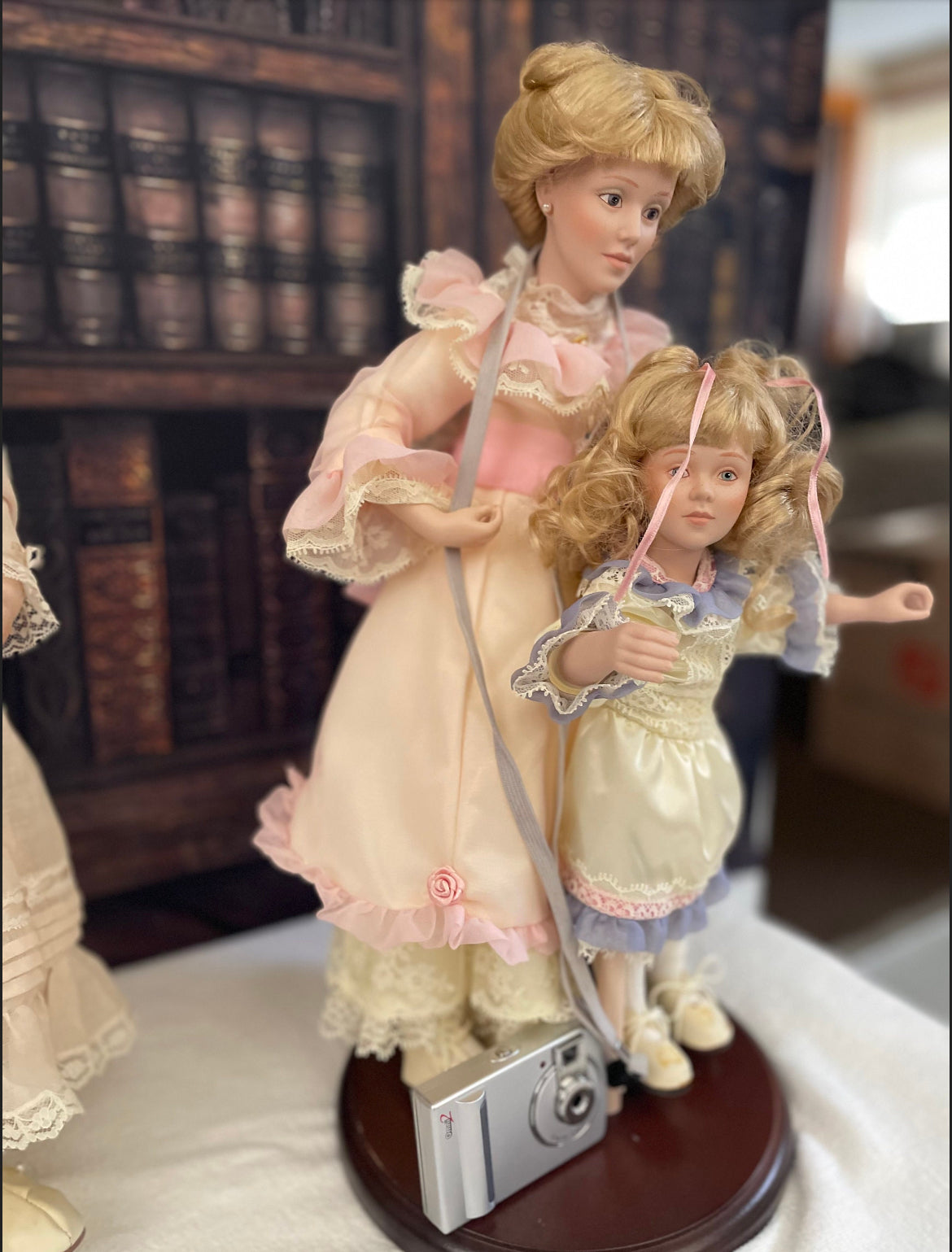 Old Active Vintage Dolls “Diana” & “Shannon” Stand Included