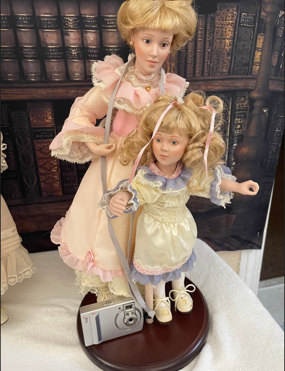 Old Active Vintage Dolls “Diana” & “Shannon” Stand Included