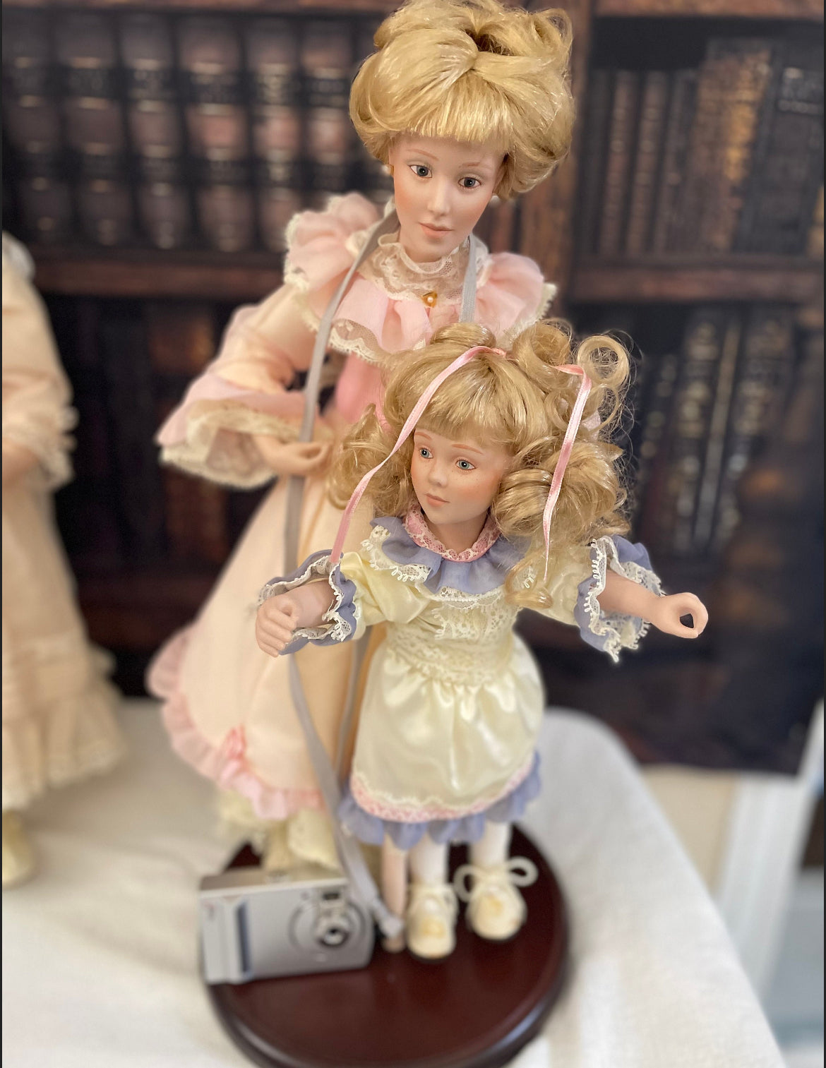 Old Active Vintage Dolls “Diana” & “Shannon” Stand Included