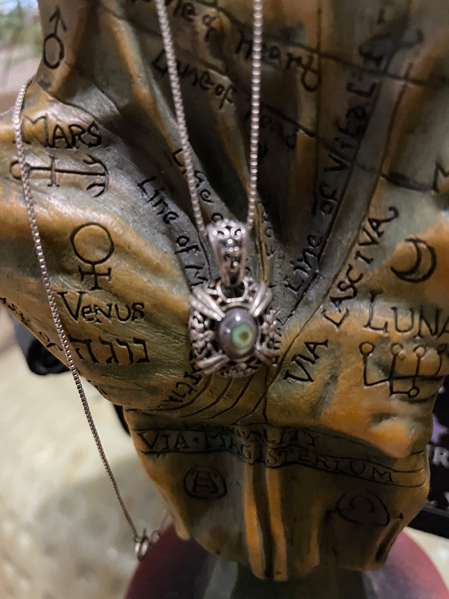 Enhance Intuition Chakra Alignment Protects Walk Into Your Own Power Witch Owned VTG Sterling Silver 925 Abalone 9x Coven Cast Magickal Amulet