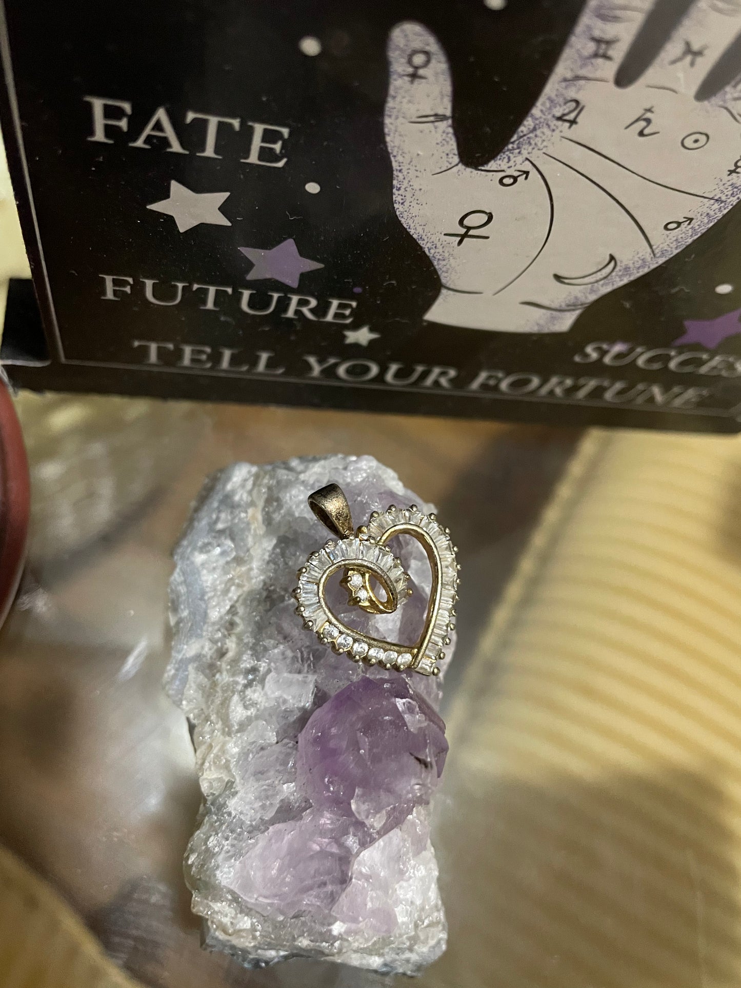 Coven Spelled Cast - Heart of Serenity Amulet – Sterling Silver Diamond Necklace for Inner Peace & Emotional Renewal