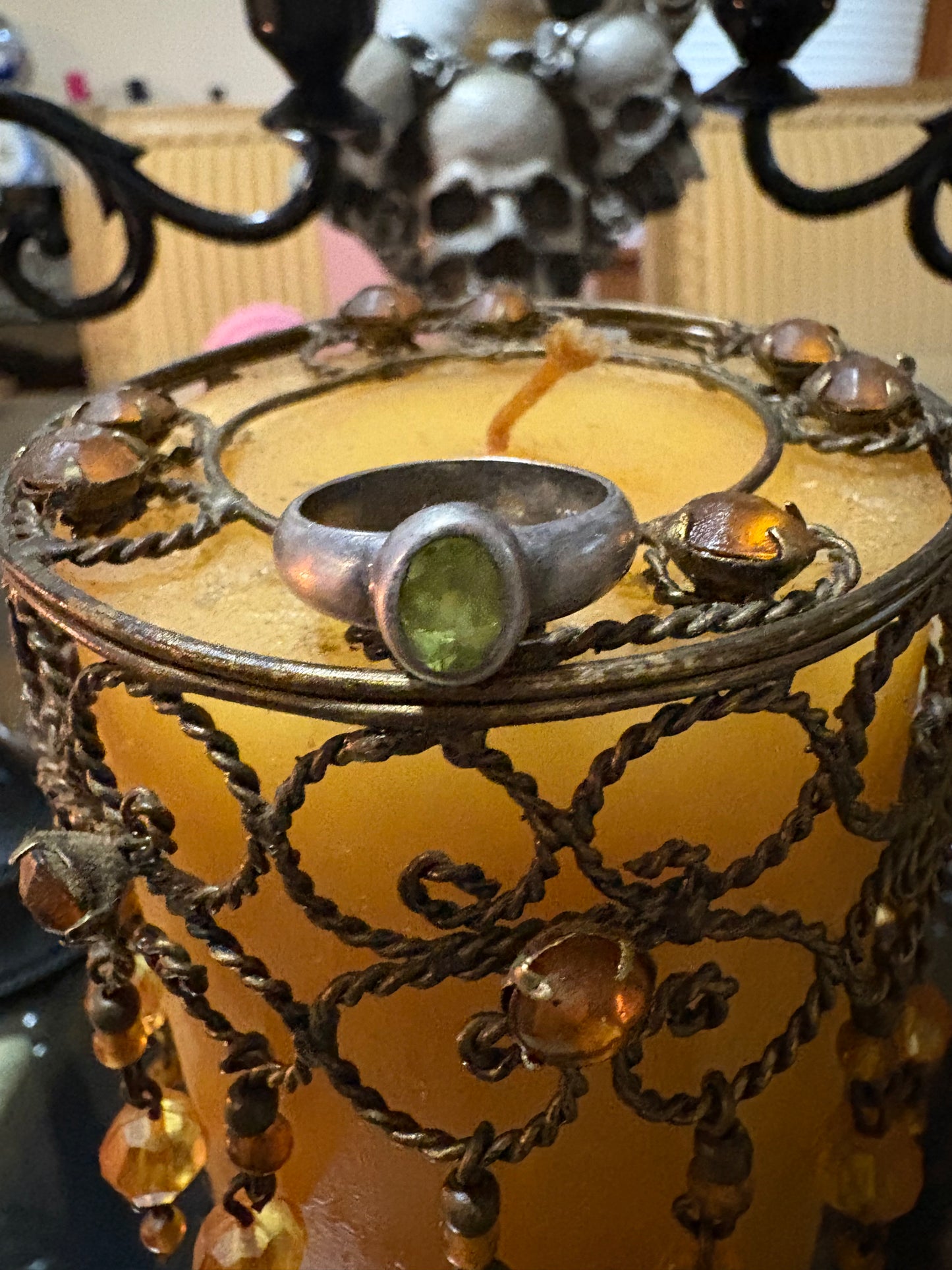 Coven Spell Cast Vintage 925 Sterling Silver Magickal Peridot Stone Jewelry Set- Fully Charged Ring, Bracelet & Earrings | Prosperity & Renewal Amulet