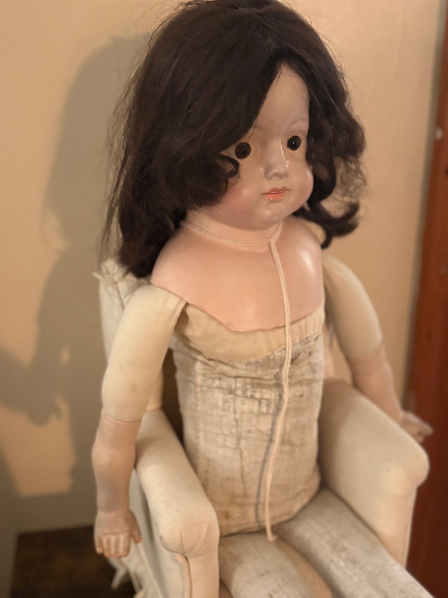 Antique Haunted Doll: "Katrina" 29" Straw Filled Vessel