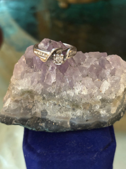 Enchanted Sterling Silver Diamond Ring – A Talisman of Power, Protection & Destiny (Size 7).