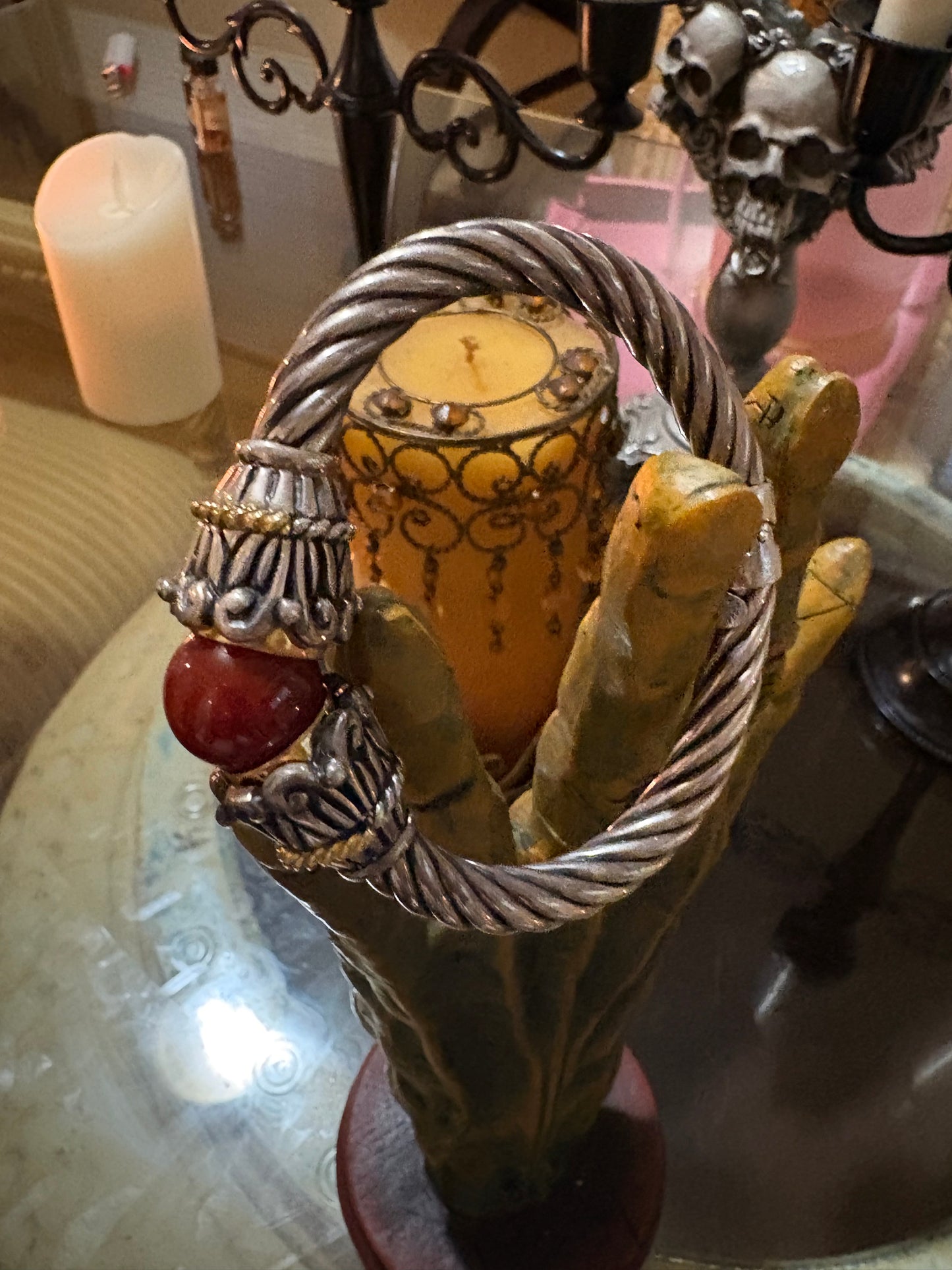 🜂 Az’hariel’s Fast Wealth Talisman (Ancient Djinn Prosperity Vessel — Spirit-Bonded Sterling Bracelet)