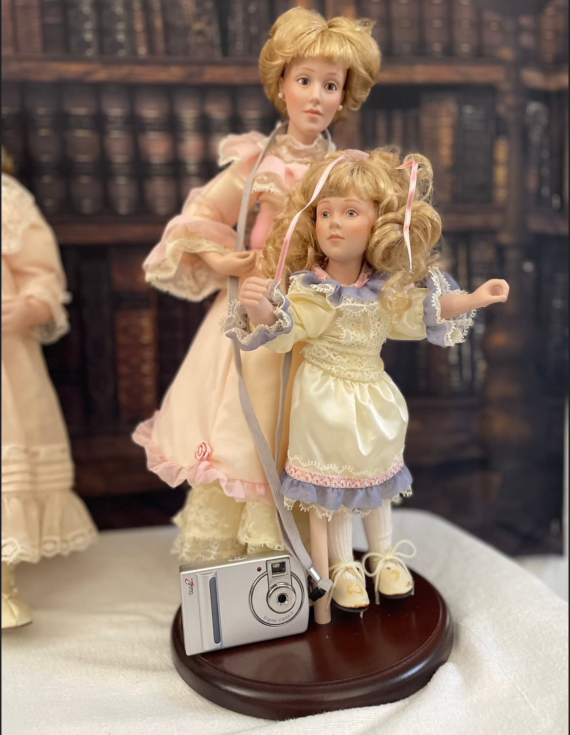 Old Active Vintage Dolls “Diana” & “Shannon” Stand Included