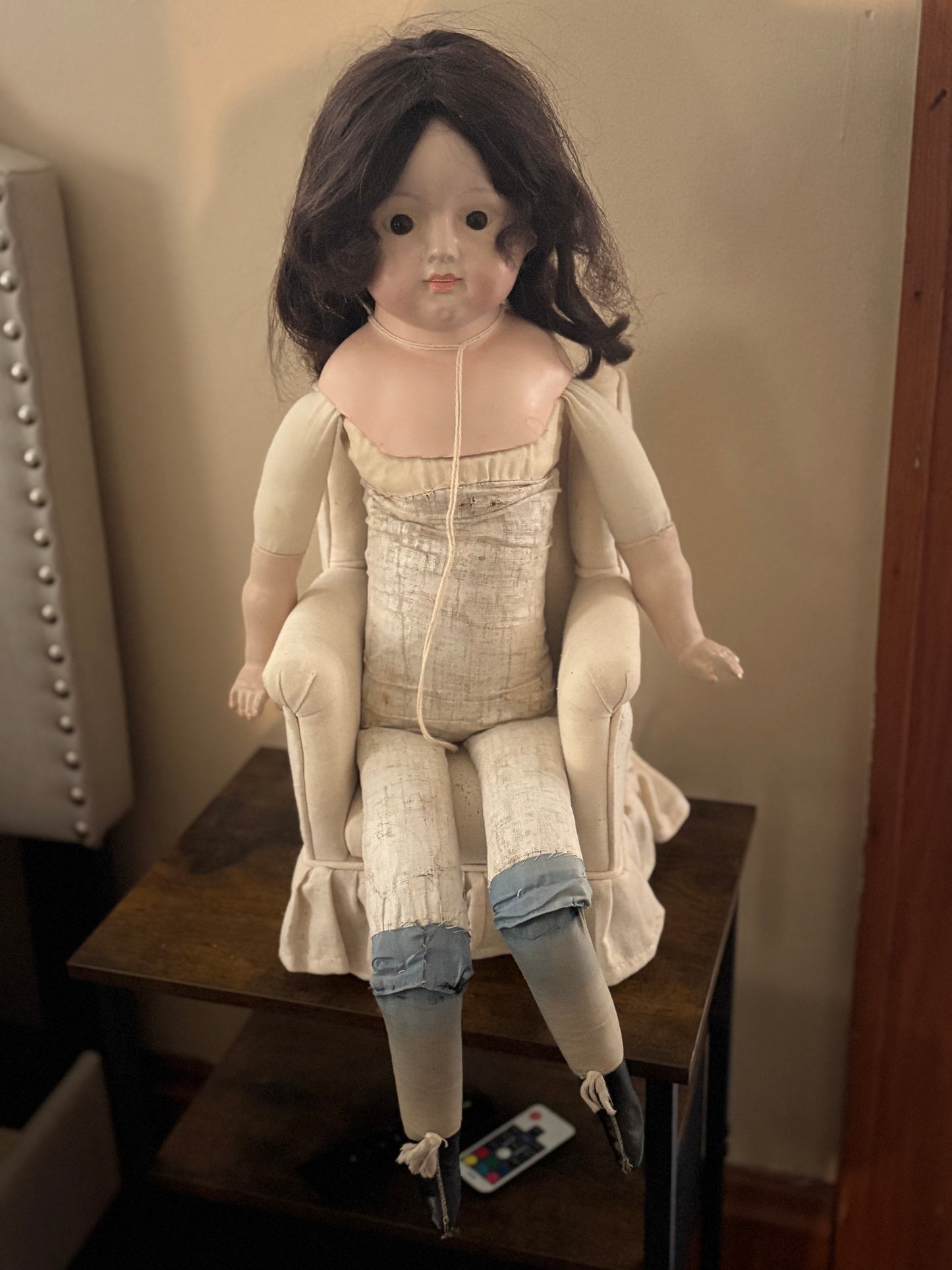 Antique Haunted Doll: "Katrina" 29" Straw Filled Vessel