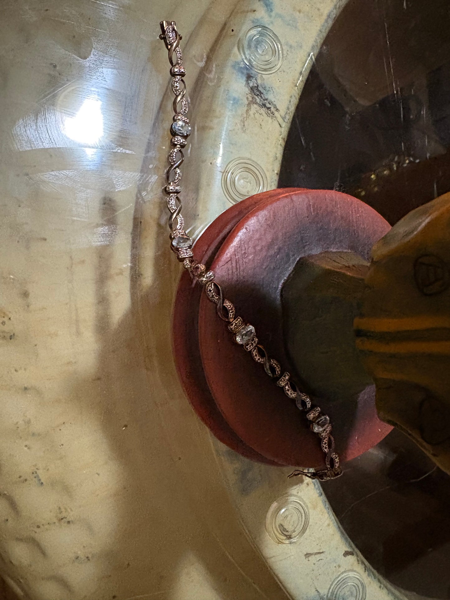 Coven Spell-Cast🔮 The Elemental Flow Amulet – Powerful Magickal Sterling Silver Blue Topaz & Diamond Bracelet (7.25”)