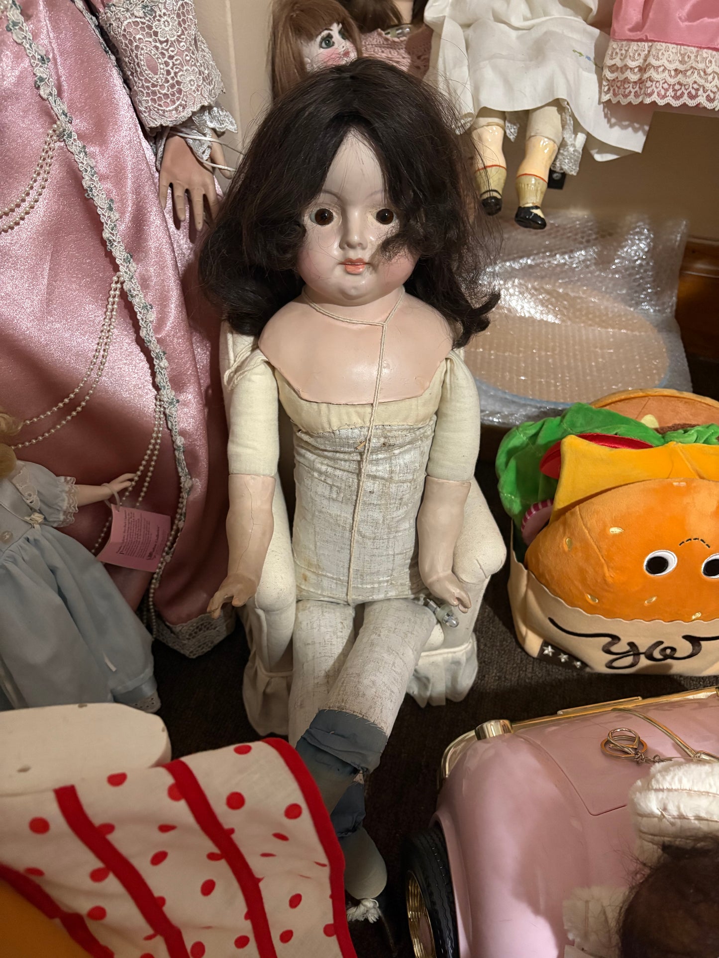 Antique Haunted Doll: "Katrina" 29" Straw Filled Vessel
