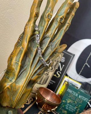 Witch Owned From Vault Money Luck Wealth Attract Amulet Green Peridot 925 VTG “7 inch Bracelet 300hrs of Casting 9X Full Coven Cast Vintage