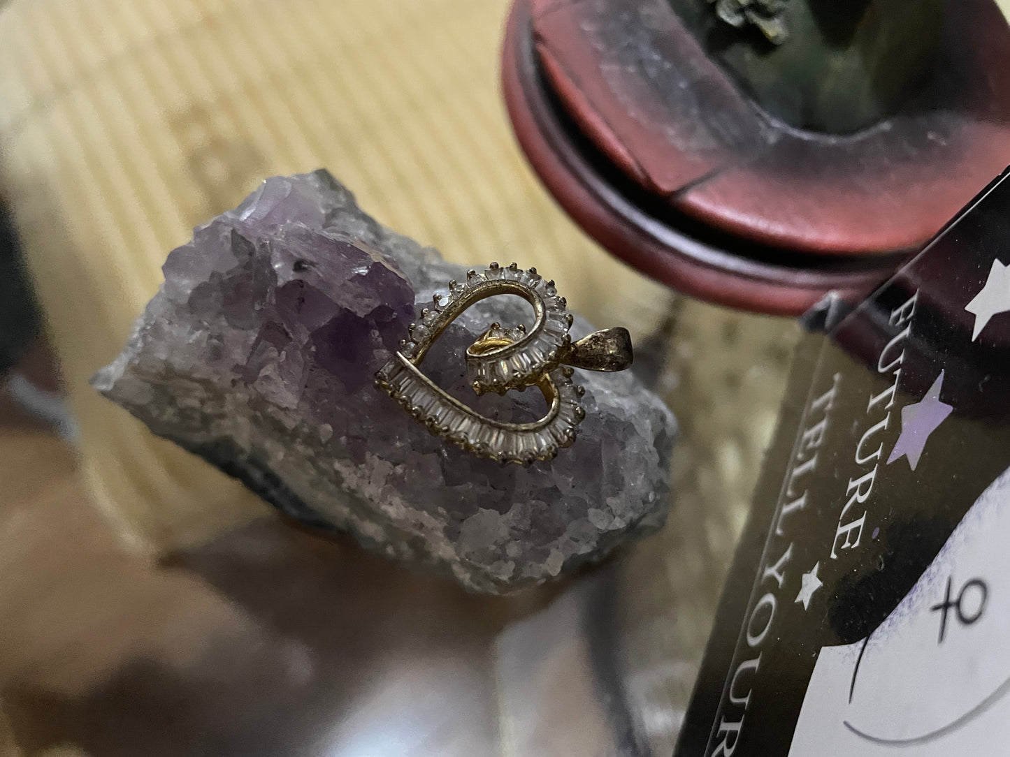 Coven Spelled Cast - Heart of Serenity Amulet – Sterling Silver Diamond Necklace for Inner Peace & Emotional Renewal