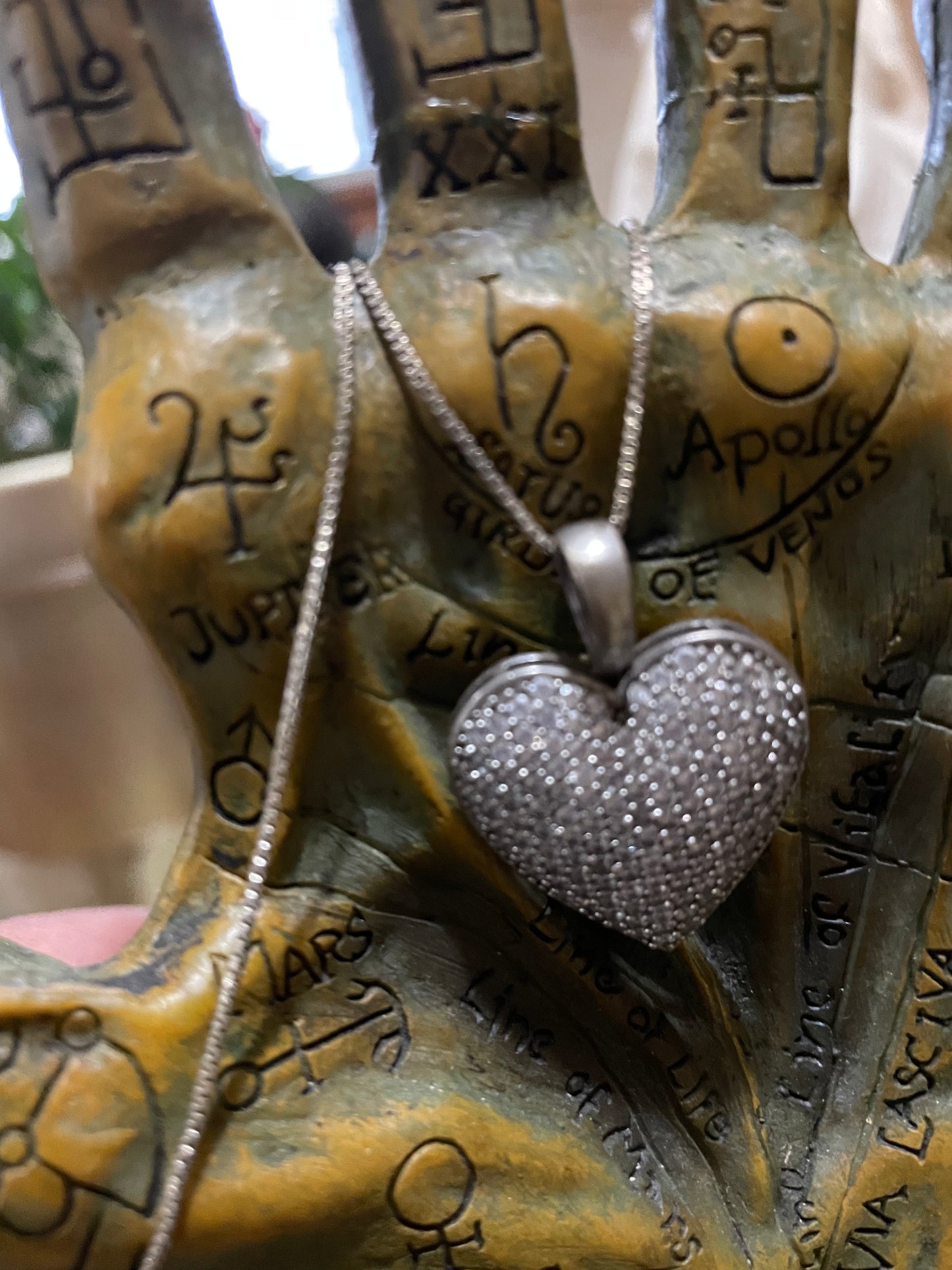 Last One -Coven Spell Cast 925-Sterling Silver Real Diamond Covered Heart Amulet Necklace – Love, Loyalty & Emotional Healing
