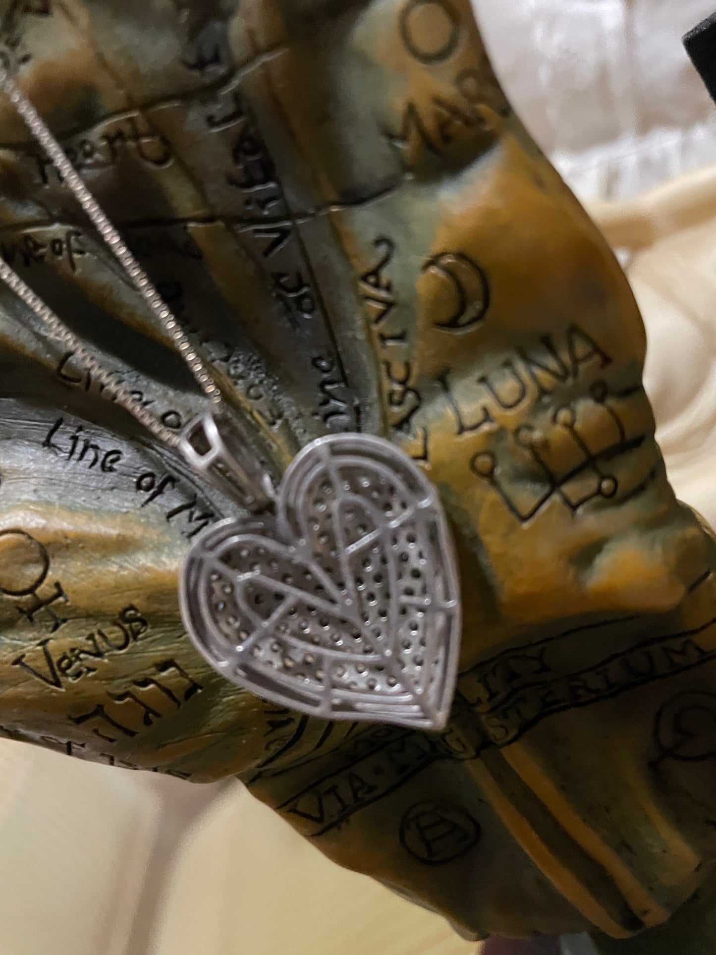 Last One -Coven Spell Cast 925-Sterling Silver Real Diamond Covered Heart Amulet Necklace – Love, Loyalty & Emotional Healing