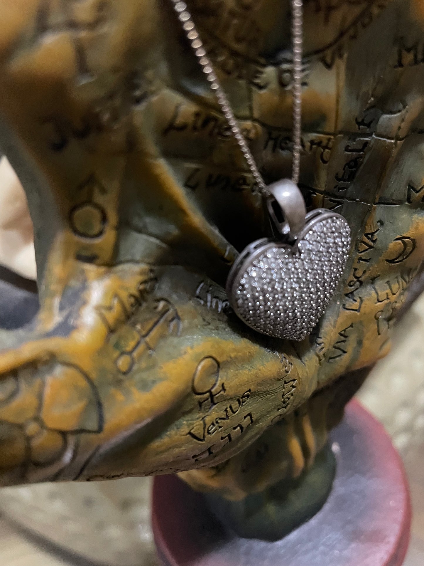 Last One -Coven Spell Cast 925-Sterling Silver Real Diamond Covered Heart Amulet Necklace – Love, Loyalty & Emotional Healing