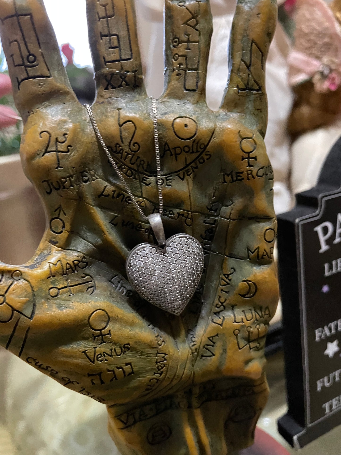 Last One -Coven Spell Cast 925-Sterling Silver Real Diamond Covered Heart Amulet Necklace – Love, Loyalty & Emotional Healing