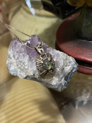 Enhance Intuition Chakra Alignment Protects Walk Into Your Own Power Witch Owned VTG Sterling Silver 925 Abalone 9x Coven Cast Magickal Amulet