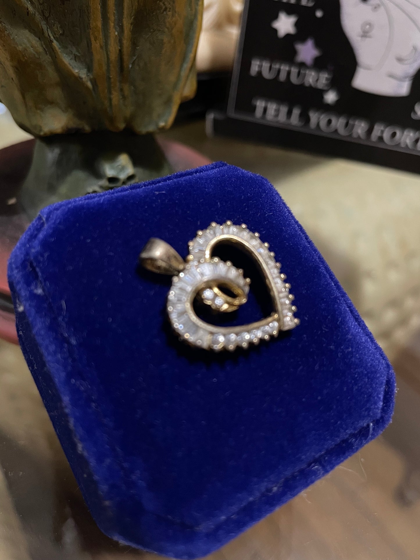 Coven Spelled Cast - Heart of Serenity Amulet – Sterling Silver Diamond Necklace for Inner Peace & Emotional Renewal