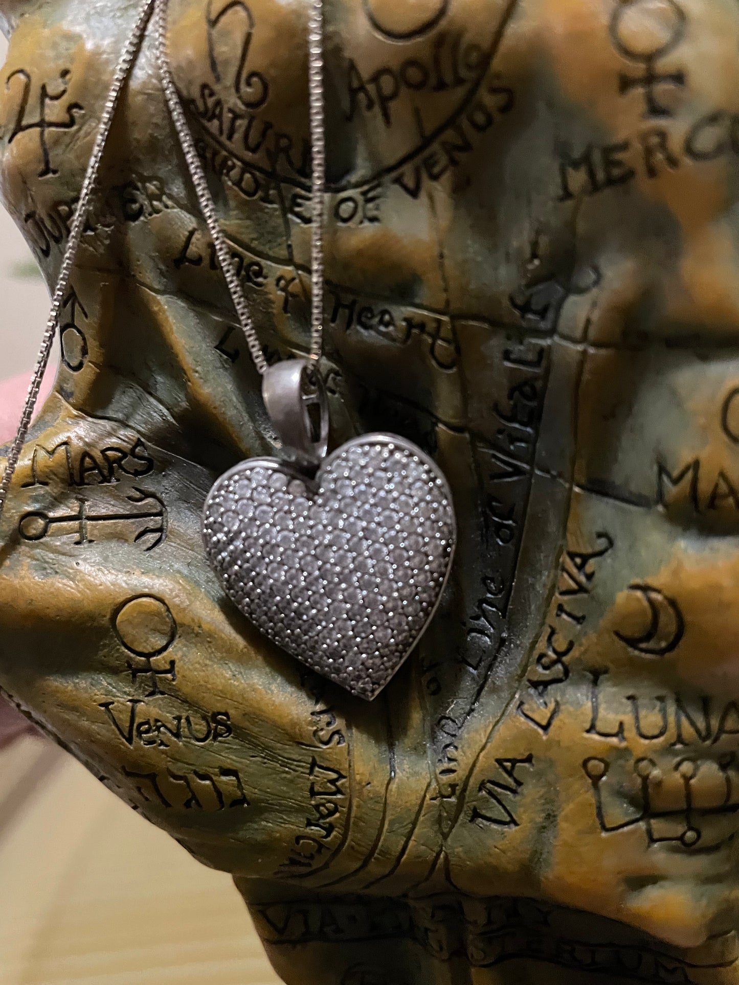Last One -Coven Spell Cast 925-Sterling Silver Real Diamond Covered Heart Amulet Necklace – Love, Loyalty & Emotional Healing