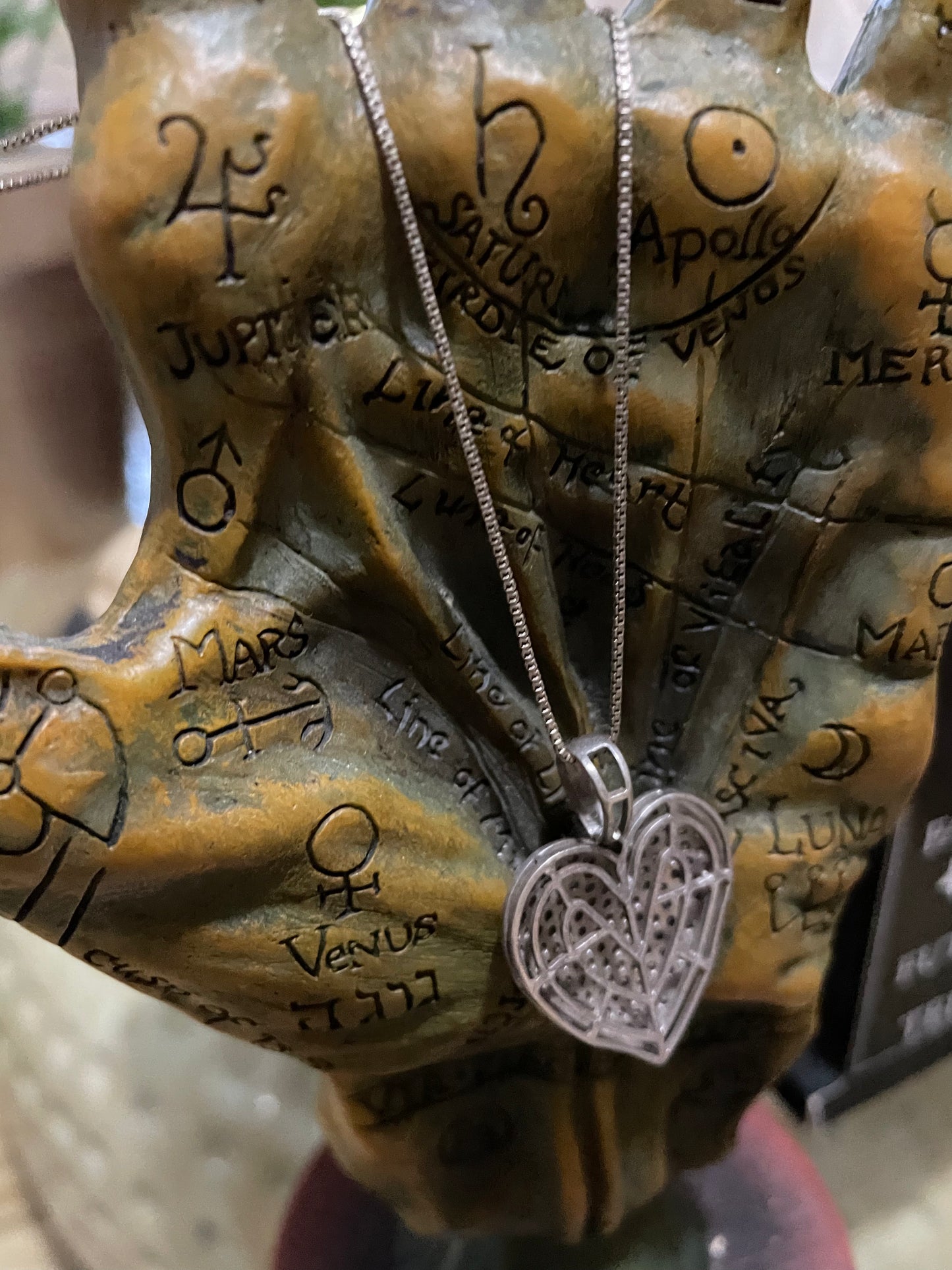 Last One -Coven Spell Cast 925-Sterling Silver Real Diamond Covered Heart Amulet Necklace – Love, Loyalty & Emotional Healing