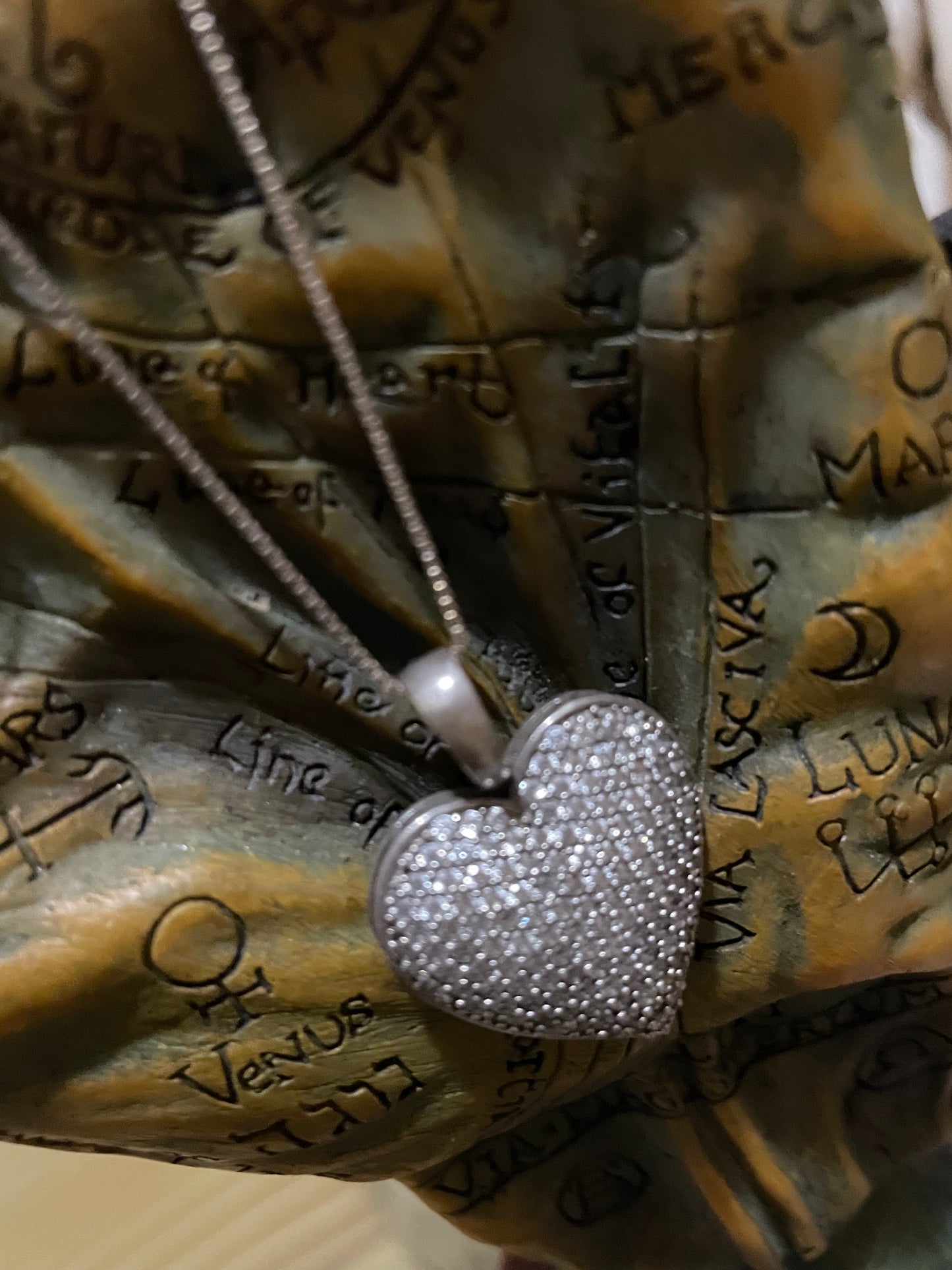 Last One -Coven Spell Cast 925-Sterling Silver Real Diamond Covered Heart Amulet Necklace – Love, Loyalty & Emotional Healing